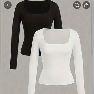 Women's Small Temu Elegant Black and White Long Sleeve Tops